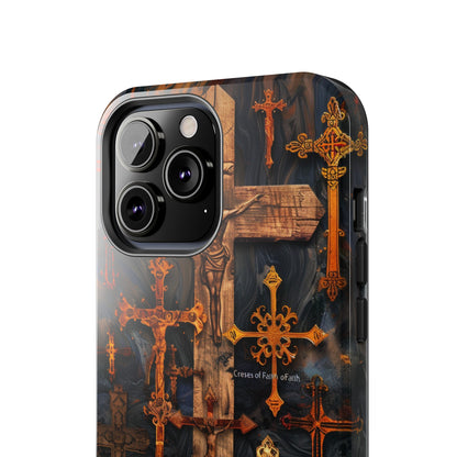 Religious Cross Phone Case for iPhone - Lightweight, Impact Resistant, Wireless Charging Compatible