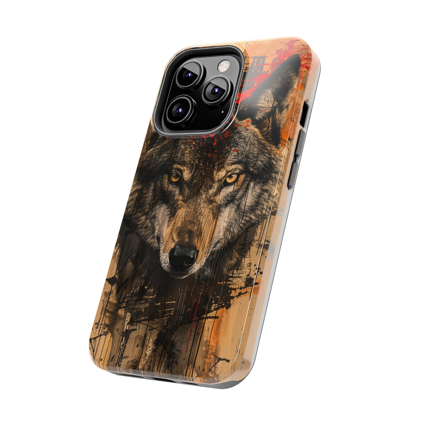 Asemic Writing Style Wolf Phone Case 2 for iPhone - Lightweight, Impact Resistant, Wireless Charging Compatible