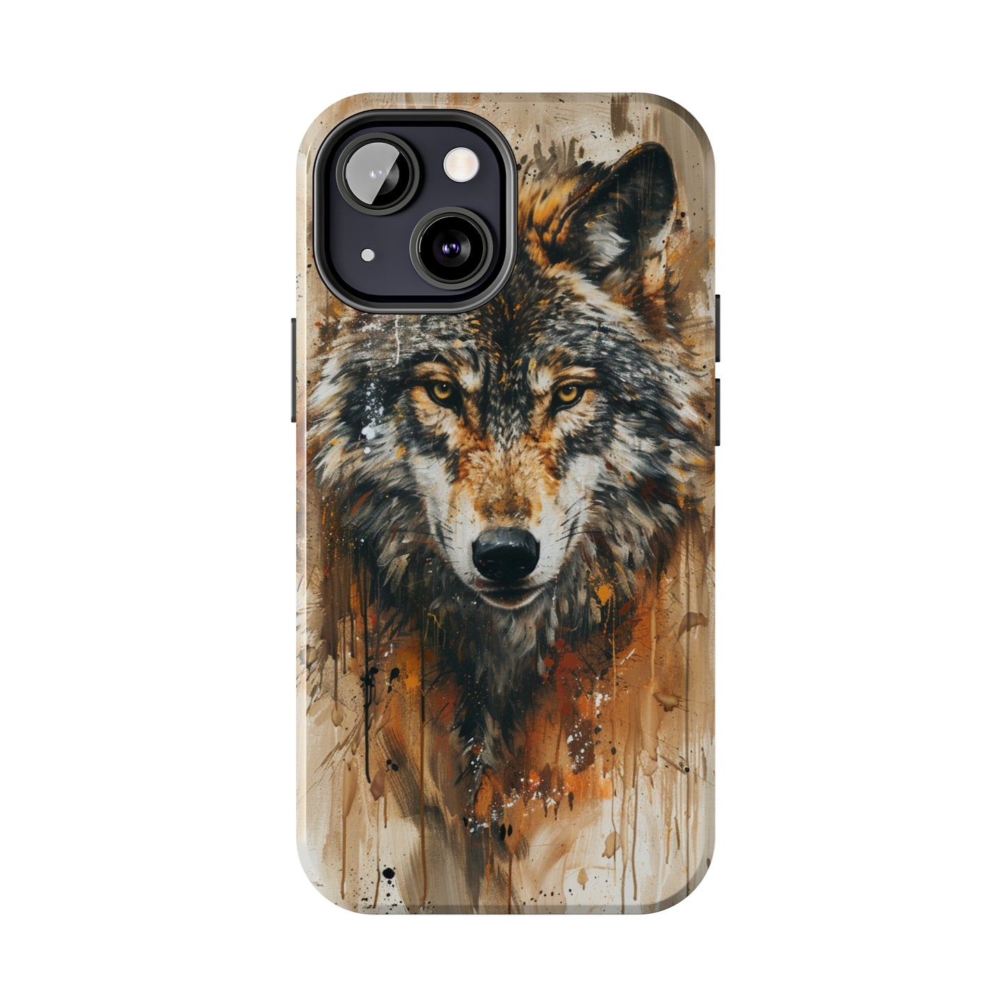 Calligraffiti Style Wolf Phone Case for iPhone - Lightweight, Impact Resistant, Wireless Charging Compatible