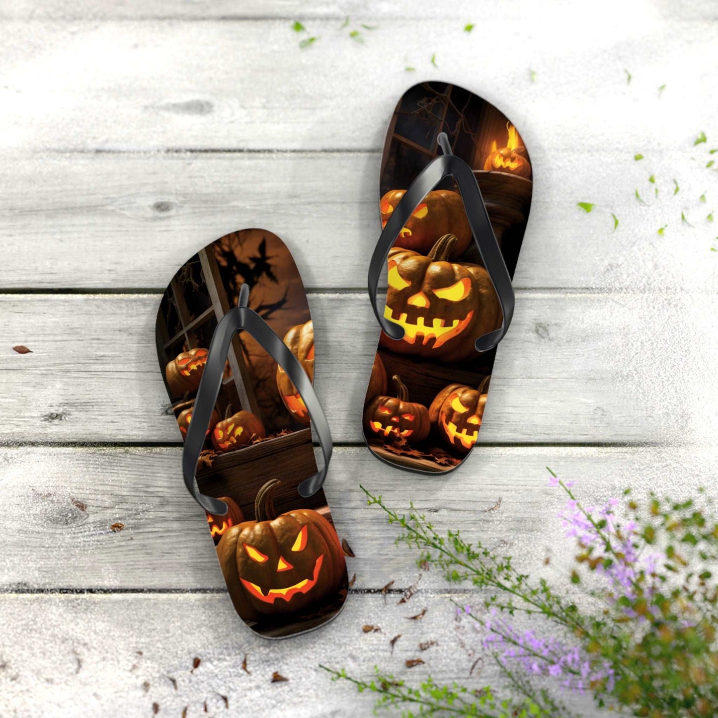 Halloween Flip Flops: The Perfect Shoes for Your Spooky Season Outfit, Great Halloween Gift, Halloween Accessory, Halloween Shoes