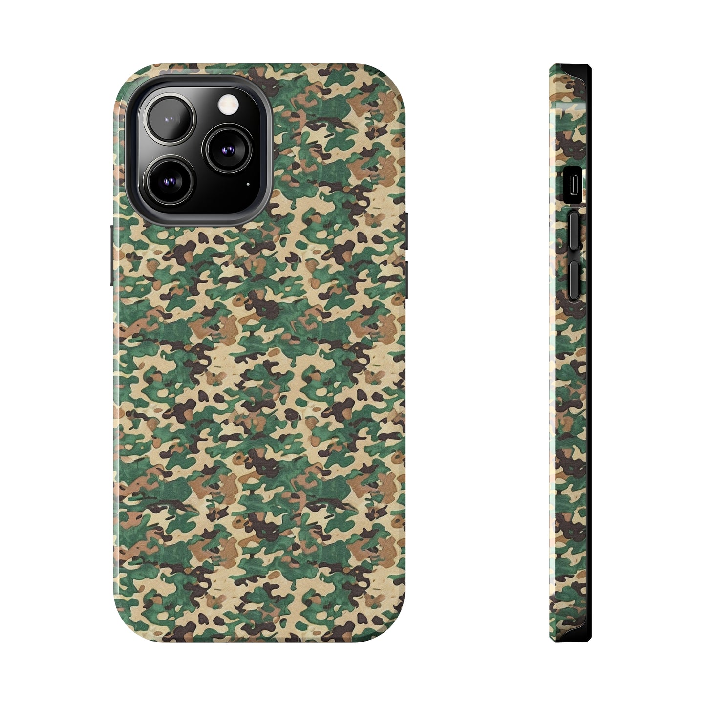 Green Camo Phone Case for iPhone - Lightweight, Impact Resistant, Wireless Charging Compatible