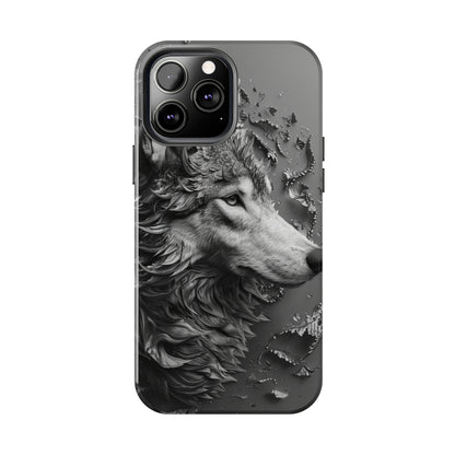 Biomorphism Style Wolf Phone Case 4 for iPhone - Lightweight, Impact Resistant, Wireless Charging Compatible