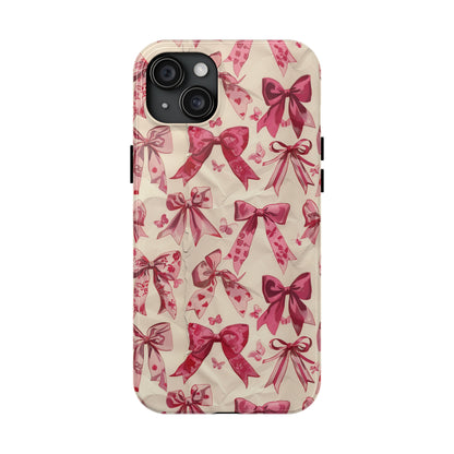 Pink Bows 3 Phone Case for iPhone - Lightweight, Impact Resistant, Wireless Charging Compatible