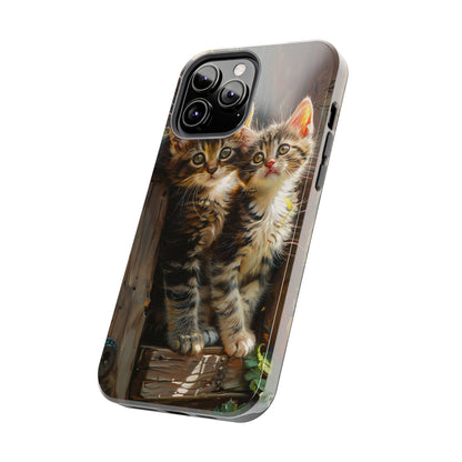 Window of Kittens Phone Case for iPhone - Lightweight, Impact Resistant, Wireless Charging Compatible