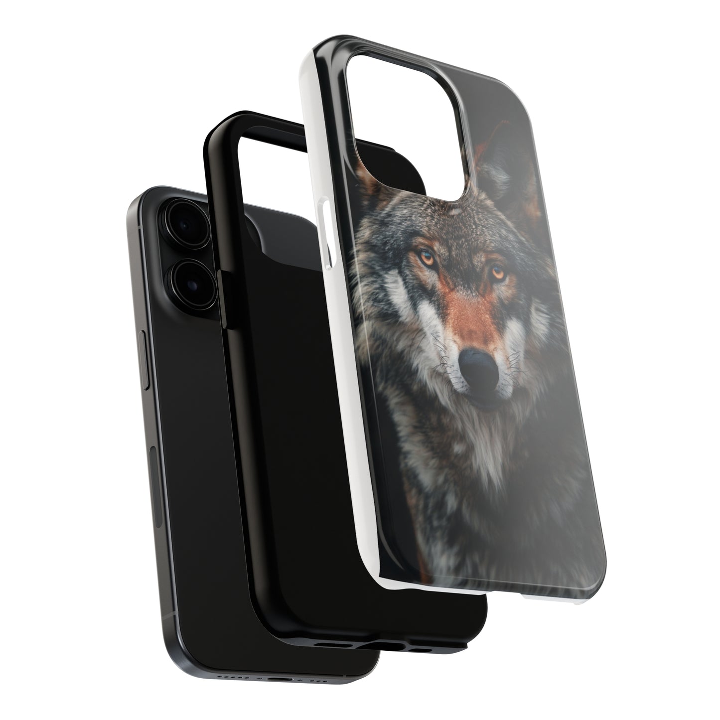 The Arte Povera Style Wolf Head 2 Phone Case for iPhone - Lightweight, Impact Resistant, Wireless Charging Compatible