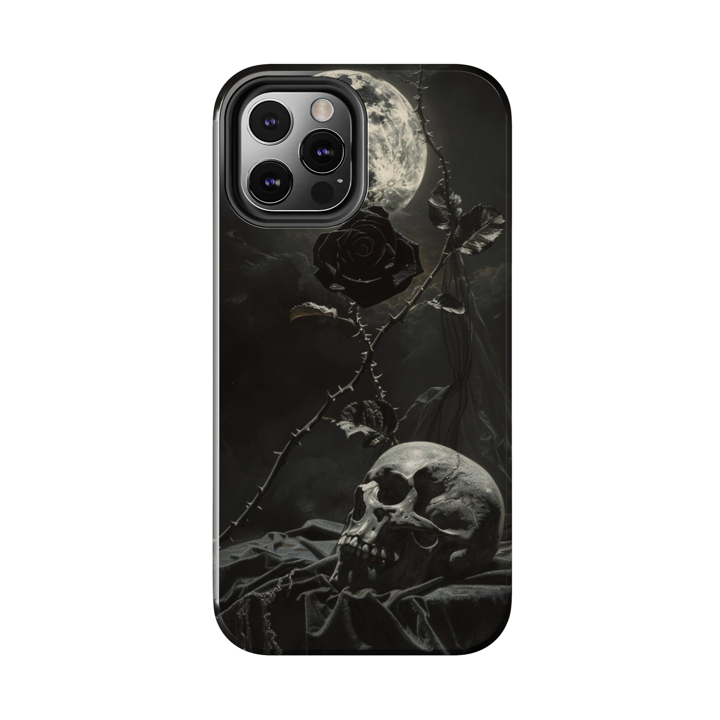 Gothic Elegance Phone Case for iPhone - Lightweight, Impact Resistant, Wireless Charging Compatible