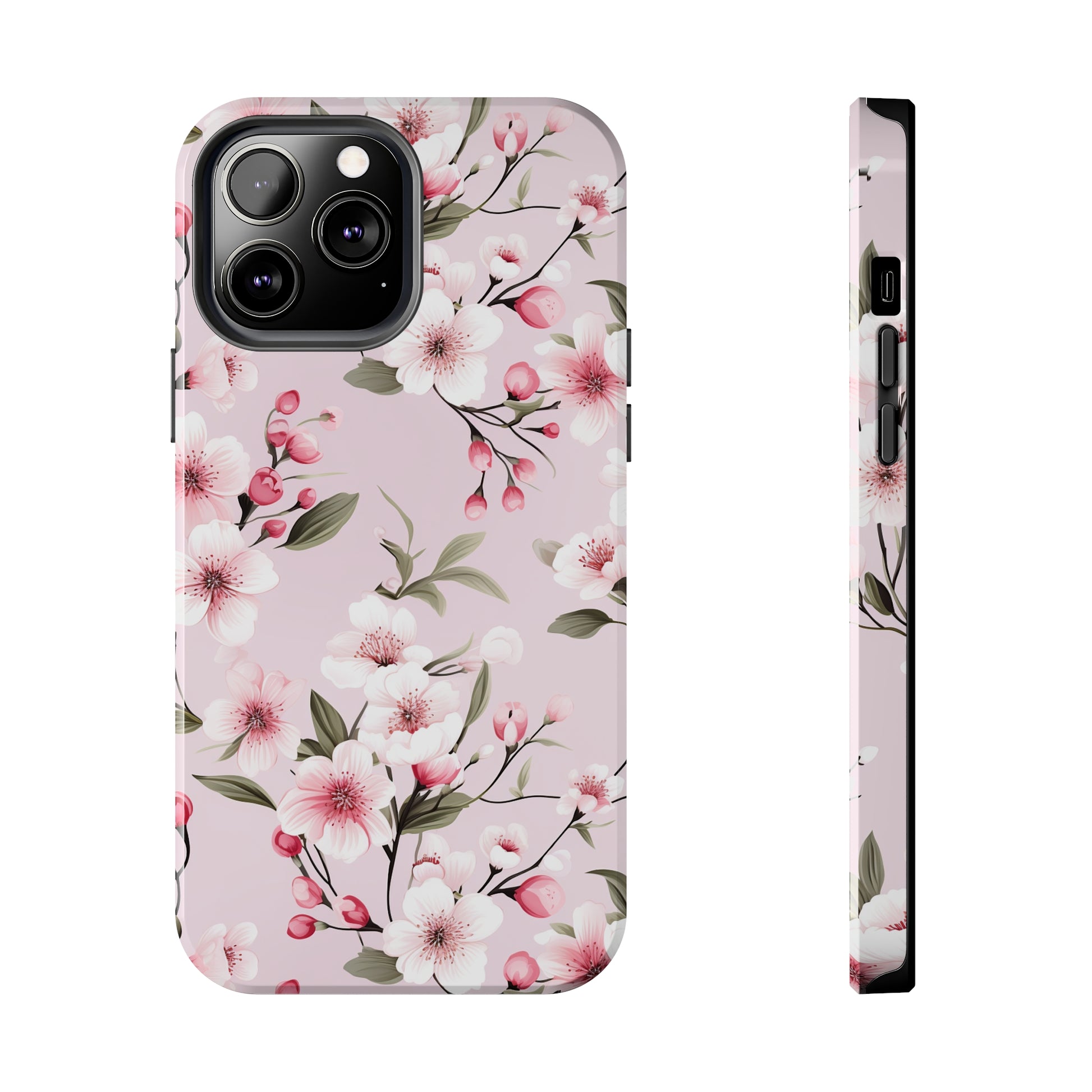 AI Cherry Blossom Pattern Phone Case for iPhone - Lightweight, Impact Resistant, Wireless Charging Compatible-AI phone case-AI By AJ