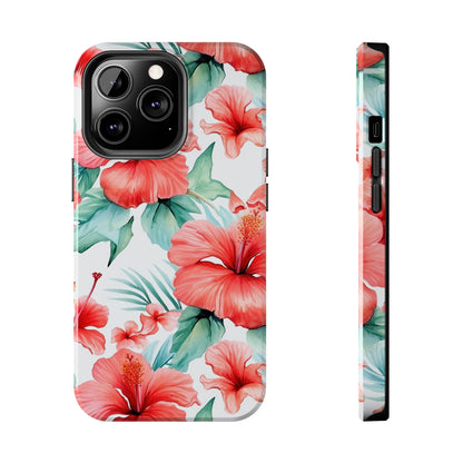 AI Hibiscus Pattern Phone Case for iPhone - Lightweight, Impact Resistant, Wireless Charging Compatible-AI phone case-AI By AJ