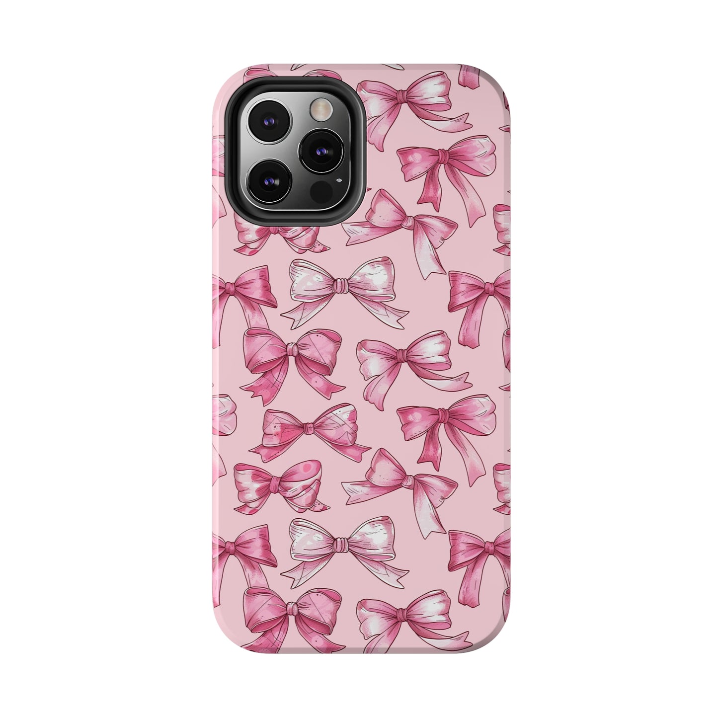 Pink Bows Phone Case for iPhone - Lightweight, Impact Resistant, Wireless Charging Compatible