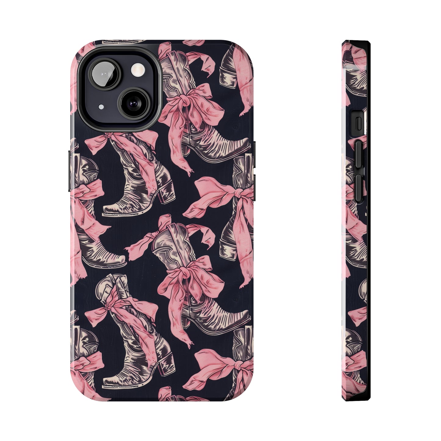 Bows and Boots 3 Phone Case for iPhone - Lightweight, Impact Resistant, Wireless Charging Compatible