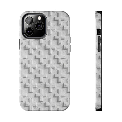 White Cross Phone Case for iPhone - Lightweight, Impact Resistant, Wireless Charging Compatible