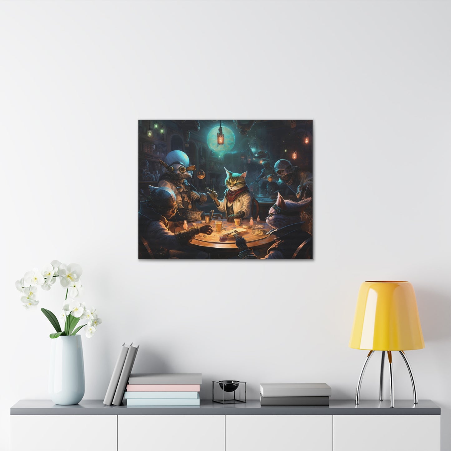 Another Intergalactic Poker wall art prints | Vintage Poster | AI Art | UFO Art | Fantasy art