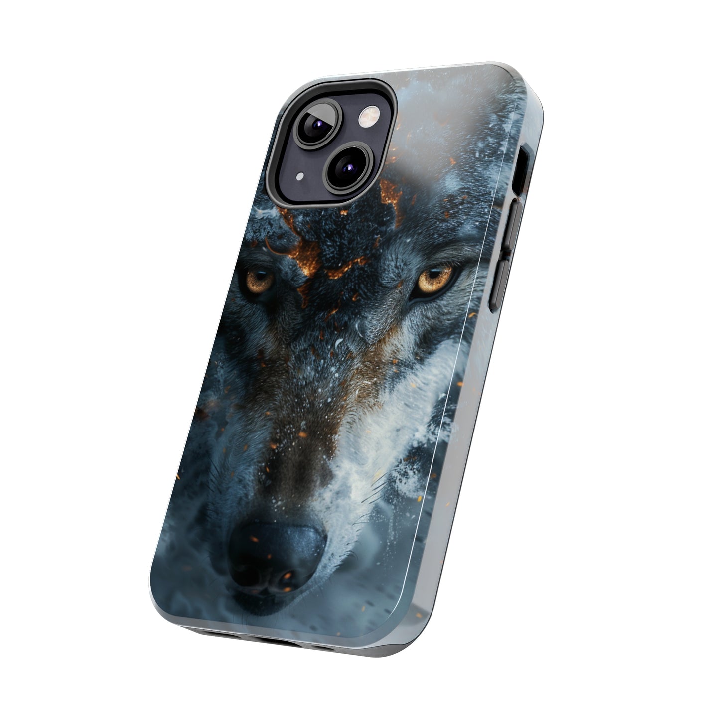 Grey Wolf Head Phone Case for iPhone - Lightweight, Impact Resistant, Wireless Charging Compatible