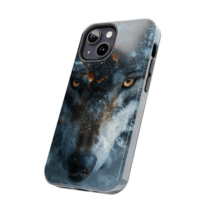 Grey Wolf Head Phone Case for iPhone - Lightweight, Impact Resistant, Wireless Charging Compatible