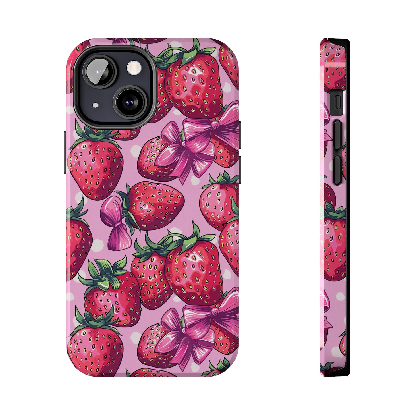 Bows and Berries Phone Case for iPhone - Lightweight, Impact Resistant, Wireless Charging Compatible