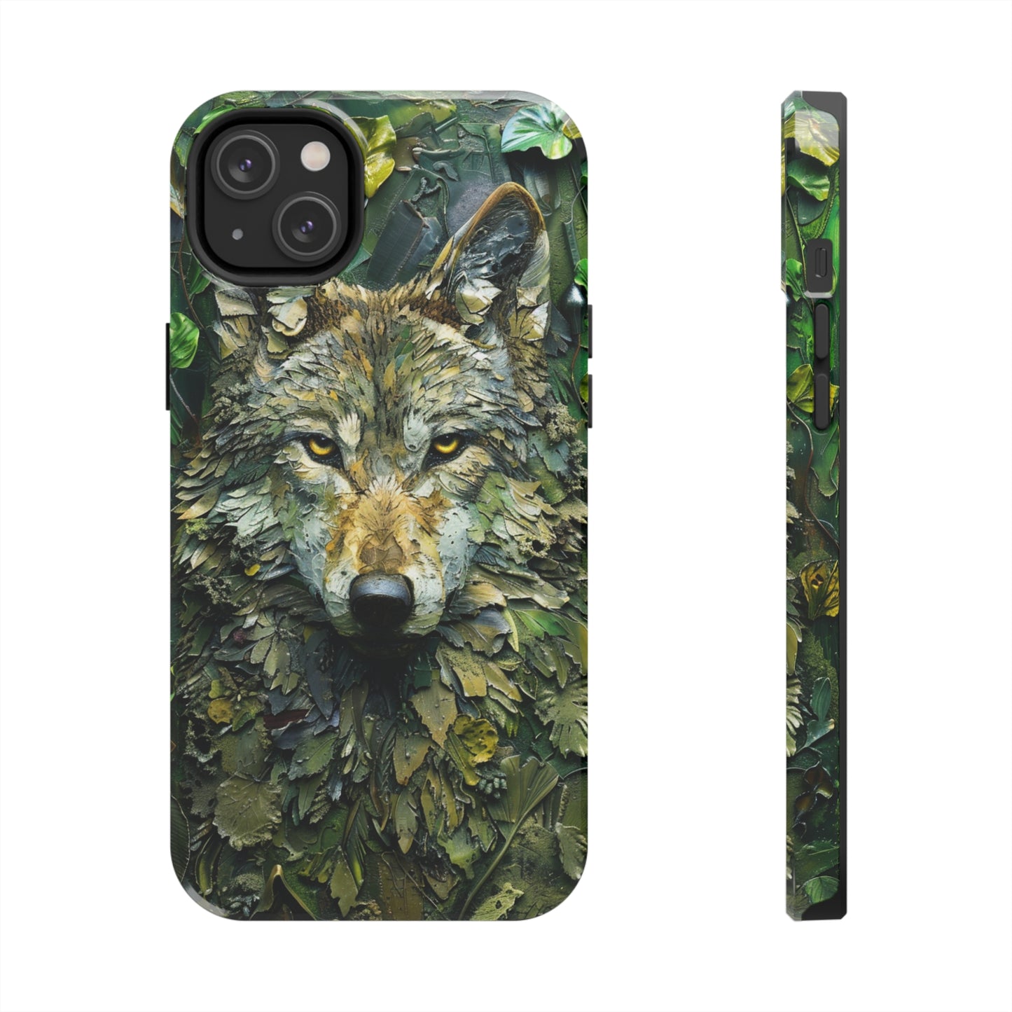 The Arte Povera Style Wolf Head Phone Case for iPhone - Lightweight, Impact Resistant, Wireless Charging Compatible