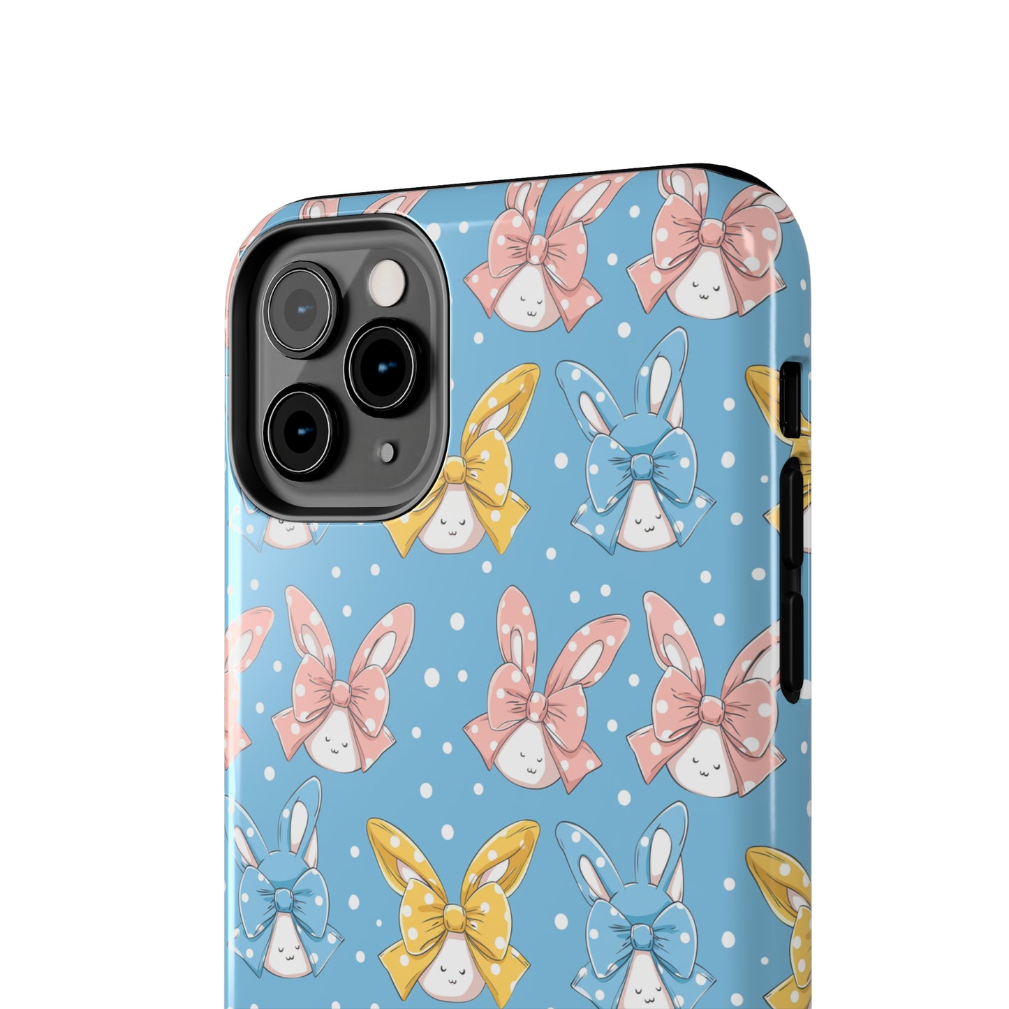 Bunnies and Bows Phone Case for iPhone - Lightweight, Impact Resistant, Wireless Charging Compatible