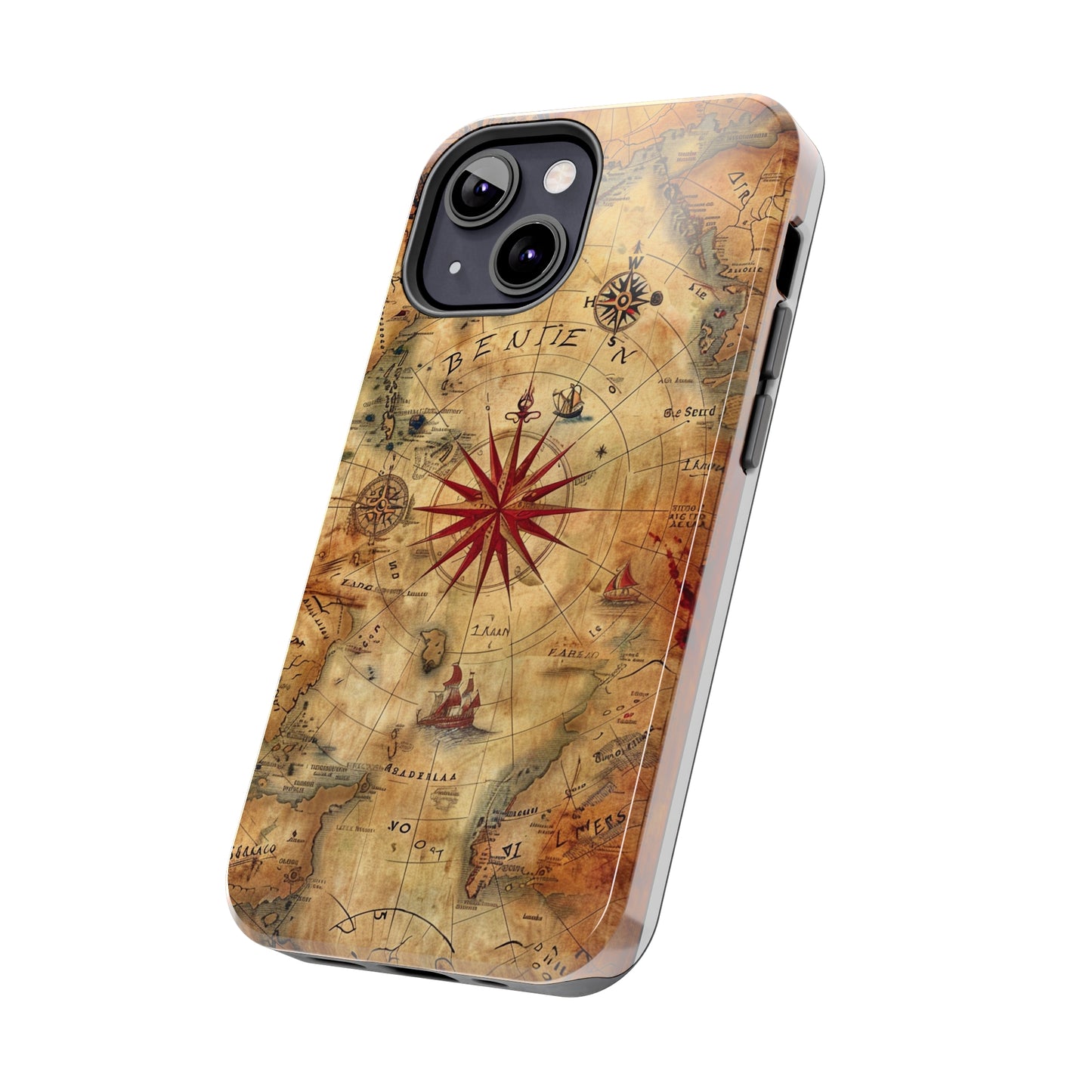 Ancient Cartography Phone Case for iPhone - Lightweight, Impact Resistant, Wireless Charging Compatible