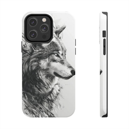 Calligraffiti Style Wolf Phone Case 2 for iPhone - Lightweight, Impact Resistant, Wireless Charging Compatible