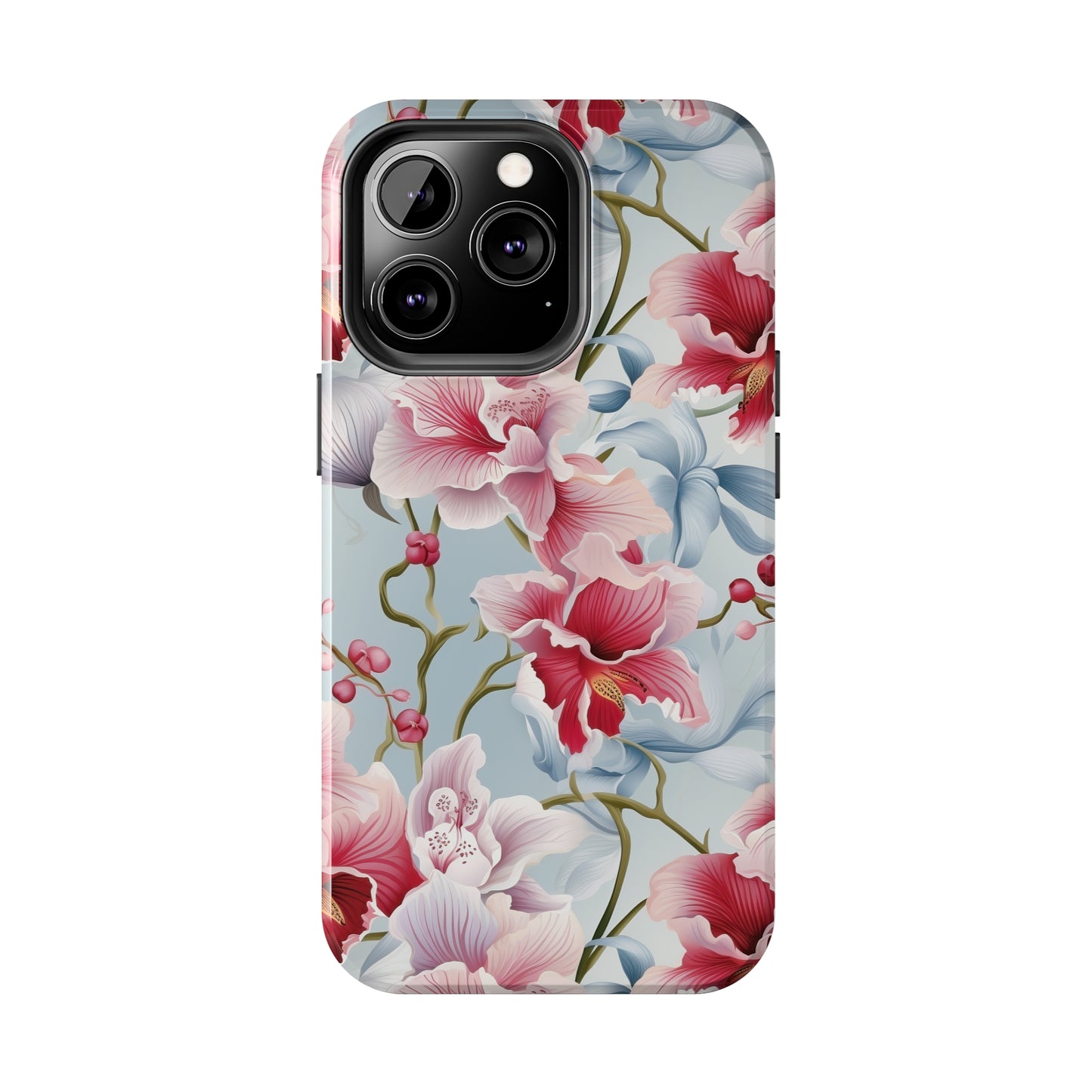 AI Orchid Pattern Phone Case for iPhone - Lightweight, Impact Resistant, Wireless Charging Compatible-AI phone case-AI By AJ