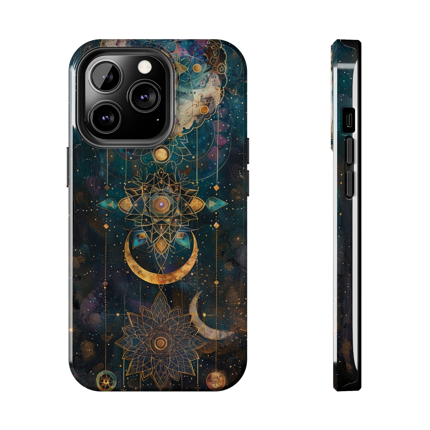 Mandala Pattern Phone Case for iPhone - Lightweight, Impact Resistant, Wireless Charging Compatible