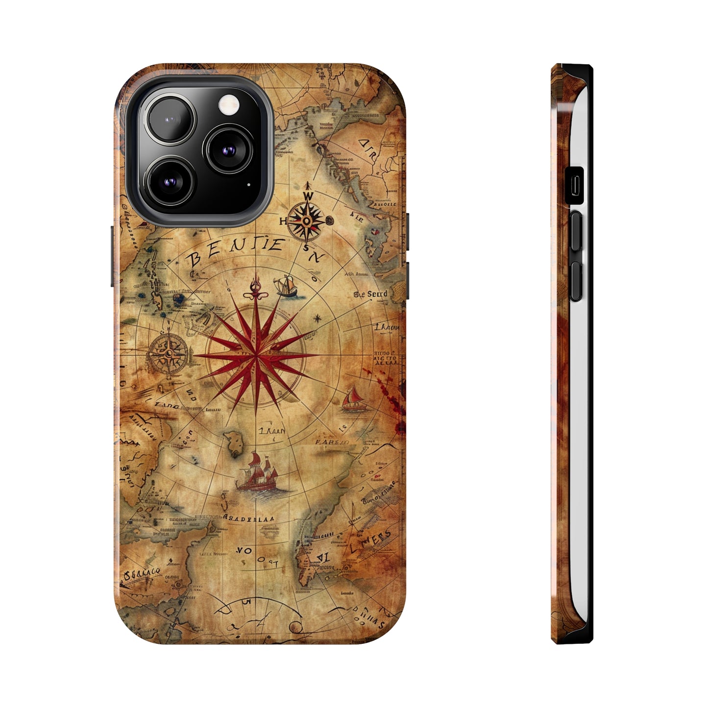 Ancient Cartography Phone Case for iPhone - Lightweight, Impact Resistant, Wireless Charging Compatible