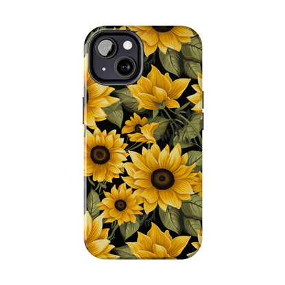 AI Sunflower Pattern Phone Case for iPhone - Lightweight, Impact Resistant, Wireless Charging Compatible-AI phone case-AI By AJ