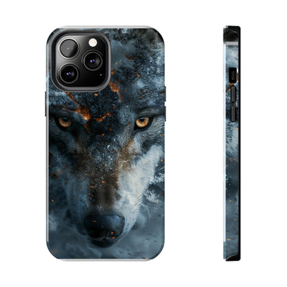 Grey Wolf Head Phone Case for iPhone - Lightweight, Impact Resistant, Wireless Charging Compatible