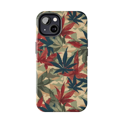 Cannabis Camo Phone Case for iPhone - Lightweight, Impact Resistant, Wireless Charging Compatible