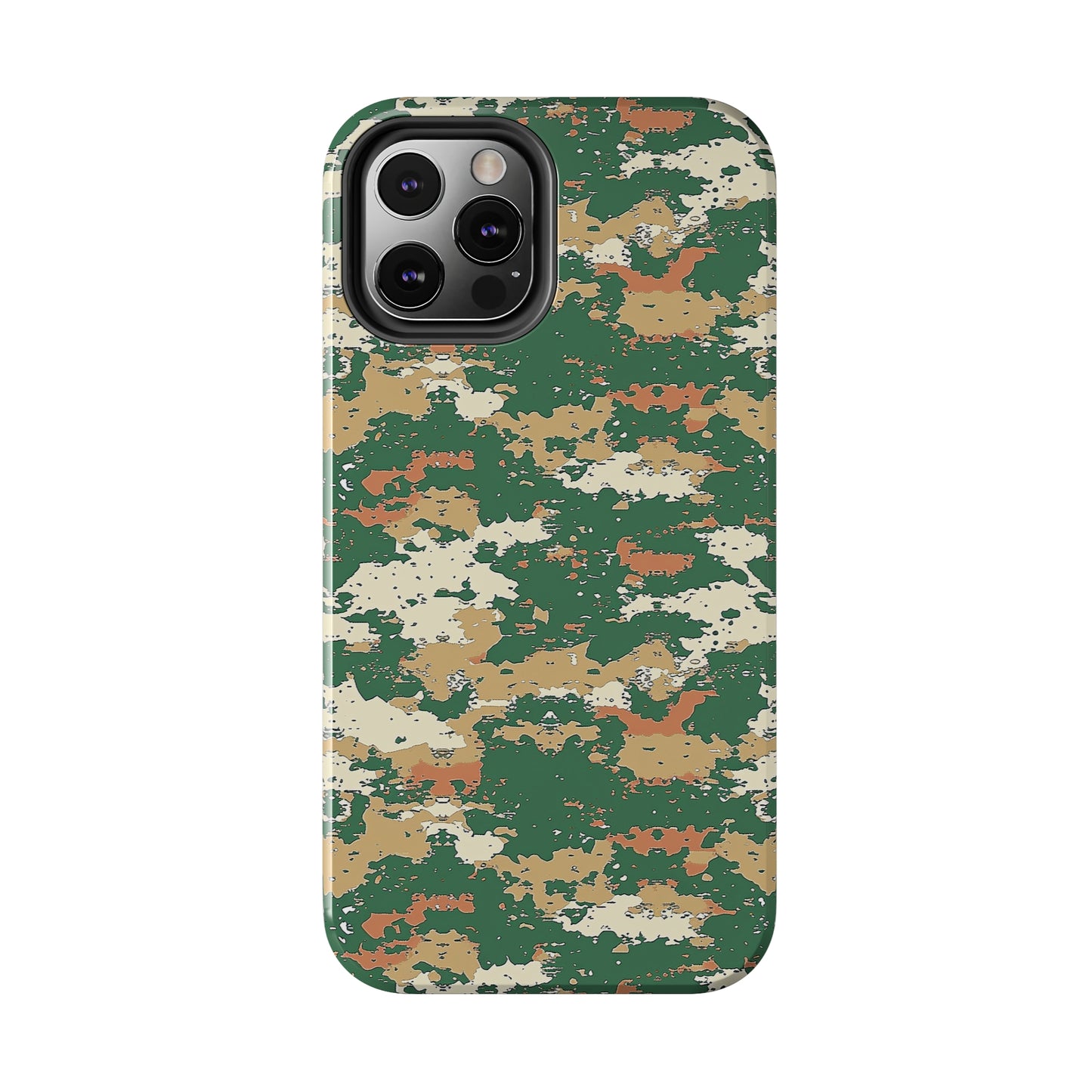 Green Pixel Camo Phone Case for iPhone - Lightweight, Impact Resistant, Wireless Charging Compatible