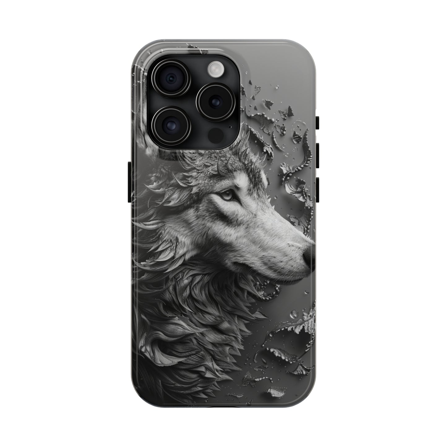 Biomorphism Style Wolf Phone Case 4 for iPhone - Lightweight, Impact Resistant, Wireless Charging Compatible