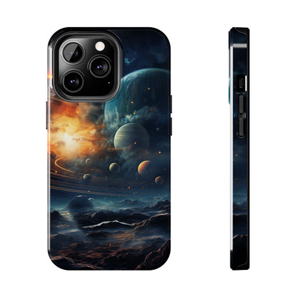 Space Planet Phone Case for iPhone - Lightweight, Impact Resistant, Wireless Charging Compatible