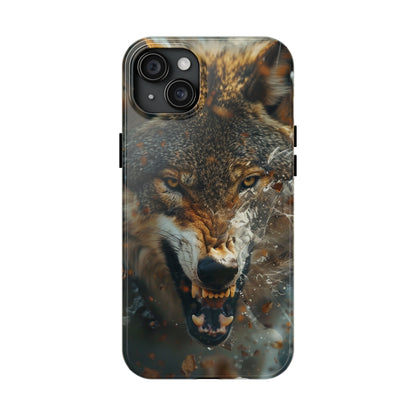 Wolf Ripping Through Phone Case for iPhone - Lightweight, Impact Resistant, Wireless Charging Compatible