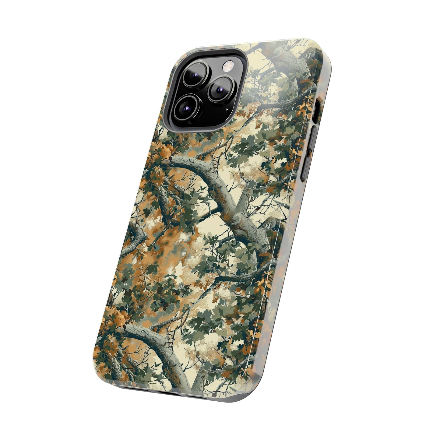 Brown Tree Camo Phone Case for iPhone - Lightweight, Impact Resistant, Wireless Charging Compatible