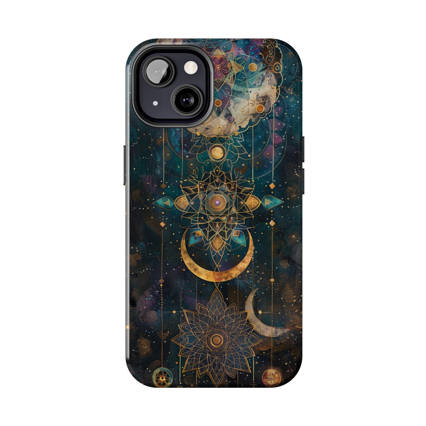 Mandala Pattern Phone Case for iPhone - Lightweight, Impact Resistant, Wireless Charging Compatible