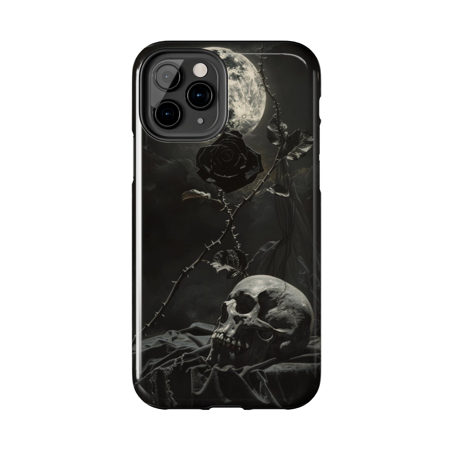 Gothic Elegance Phone Case for iPhone - Lightweight, Impact Resistant, Wireless Charging Compatible