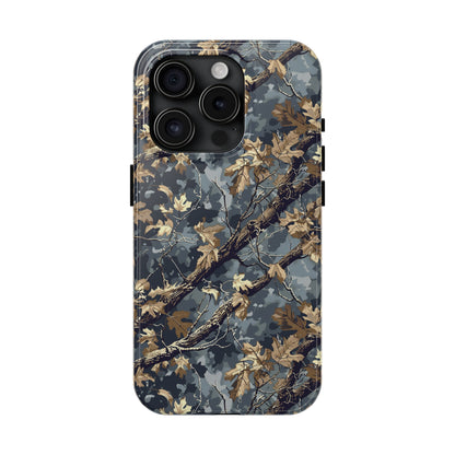 Gray Camo Phone Case for iPhone - Lightweight, Impact Resistant, Wireless Charging Compatible