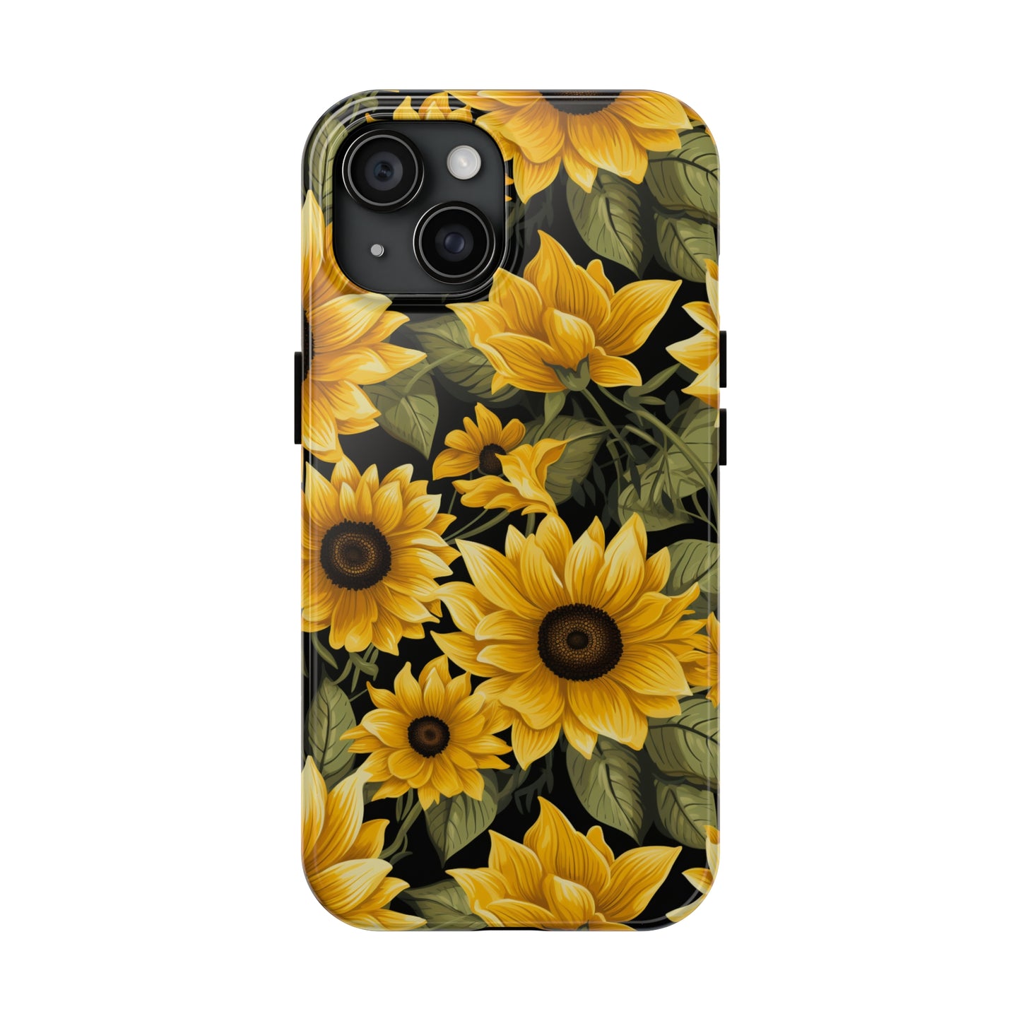 AI Sunflower Pattern Phone Case for iPhone - Lightweight, Impact Resistant, Wireless Charging Compatible-AI phone case-AI By AJ