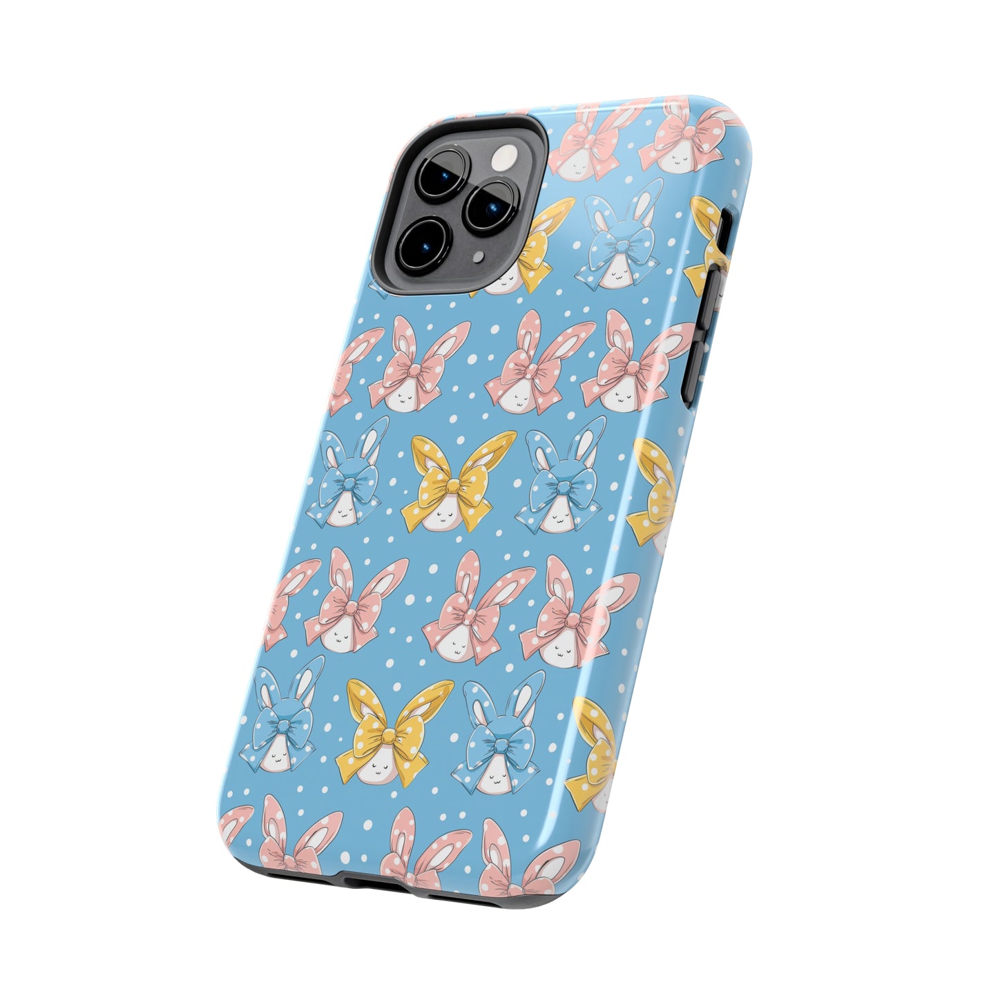 Bunnies and Bows Phone Case for iPhone - Lightweight, Impact Resistant, Wireless Charging Compatible