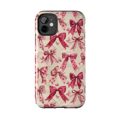 Pink Bows 3 Phone Case for iPhone - Lightweight, Impact Resistant, Wireless Charging Compatible