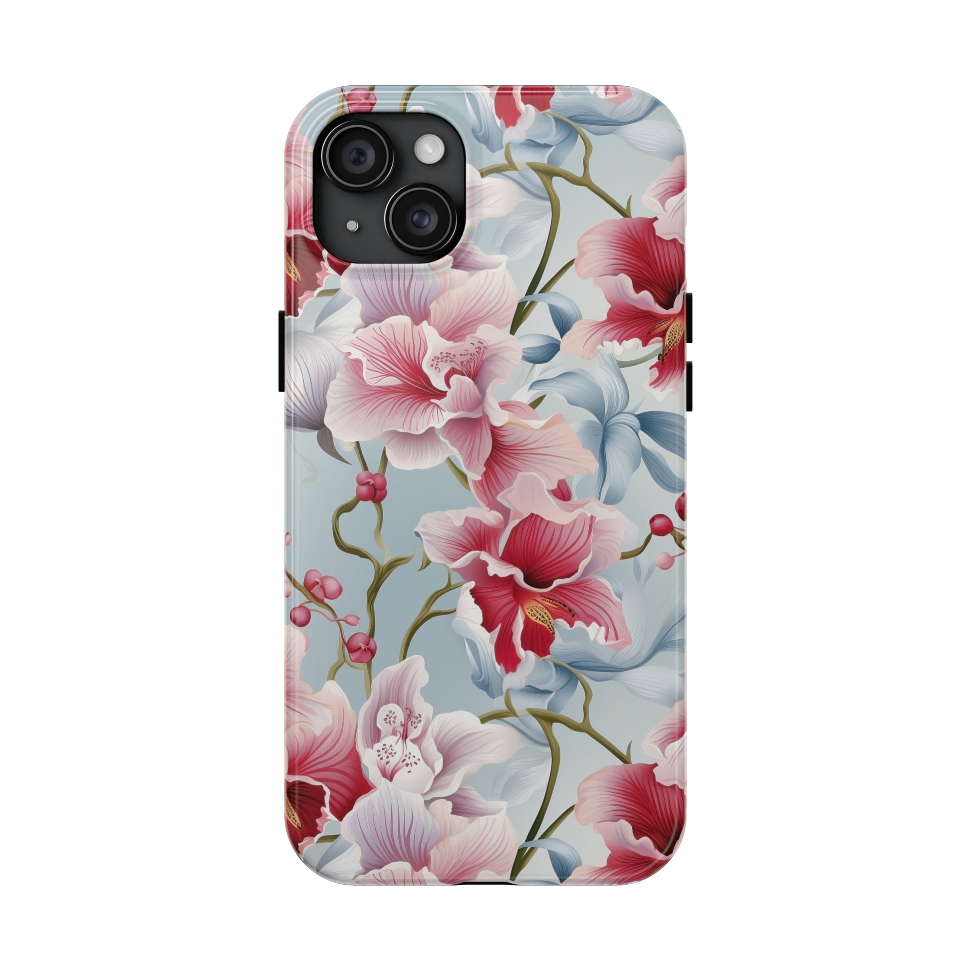 AI Orchid Pattern Phone Case for iPhone - Lightweight, Impact Resistant, Wireless Charging Compatible-AI phone case-AI By AJ