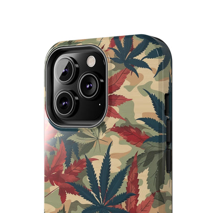 Cannabis Camo Phone Case for iPhone - Lightweight, Impact Resistant, Wireless Charging Compatible