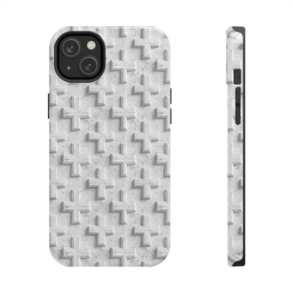 White Cross Phone Case for iPhone - Lightweight, Impact Resistant, Wireless Charging Compatible