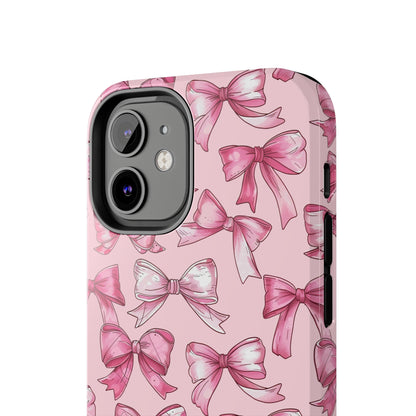 Pink Bows Phone Case for iPhone - Lightweight, Impact Resistant, Wireless Charging Compatible