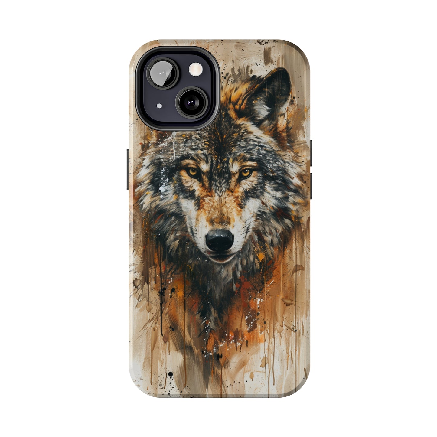 Calligraffiti Style Wolf Phone Case for iPhone - Lightweight, Impact Resistant, Wireless Charging Compatible