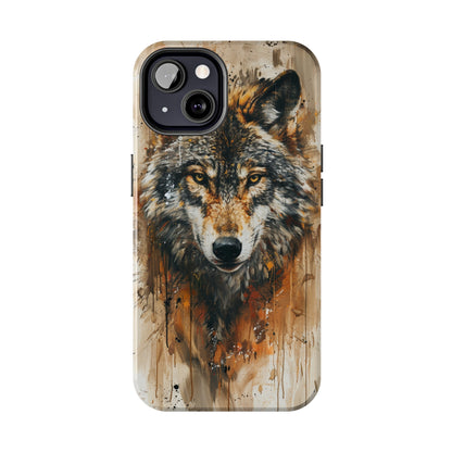 Calligraffiti Style Wolf Phone Case for iPhone - Lightweight, Impact Resistant, Wireless Charging Compatible