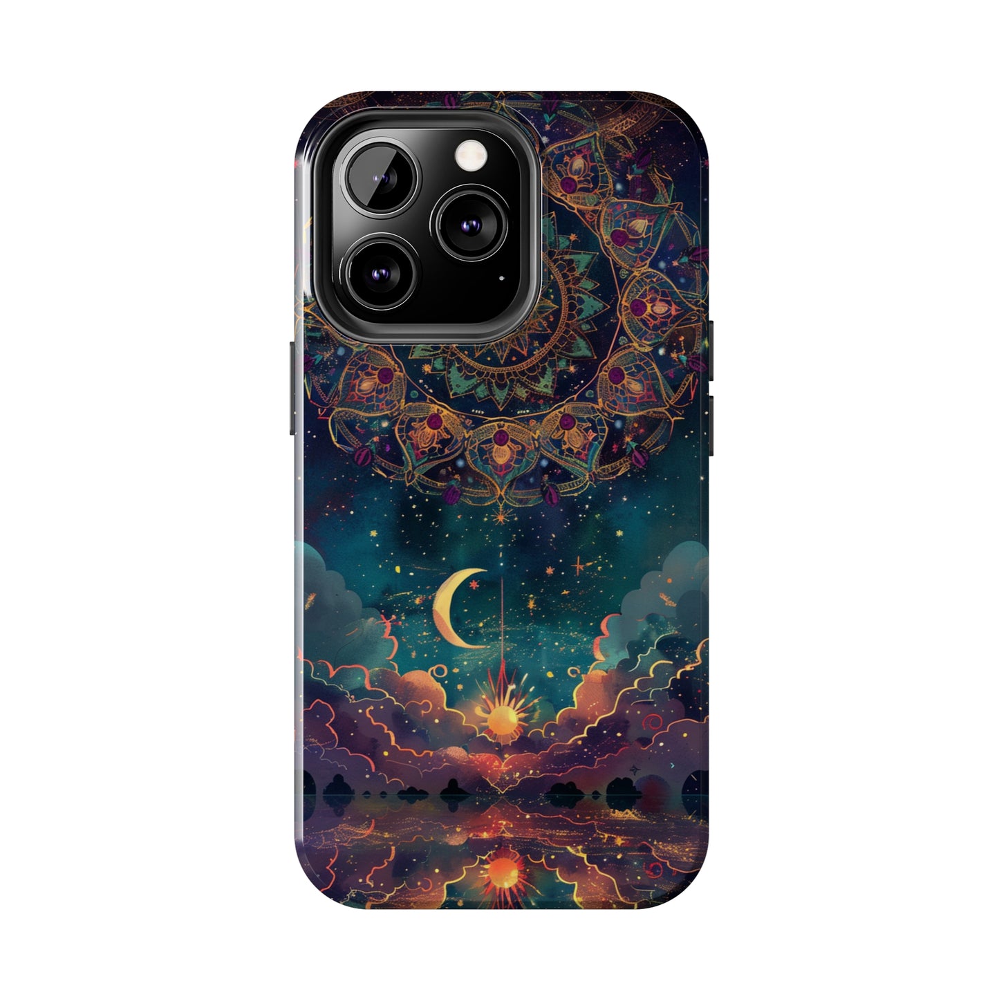 Mandala Pattern Phone Case 2 for iPhone - Lightweight, Impact Resistant, Wireless Charging Compatible