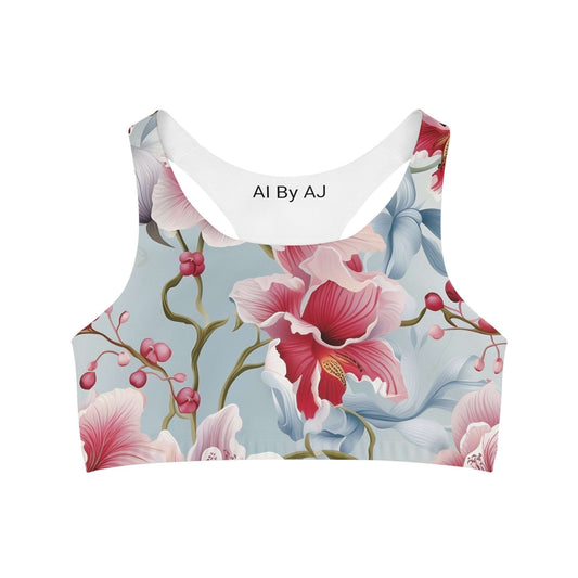 Orchid Flower Custom Sports Bra - Stylish & Supportive