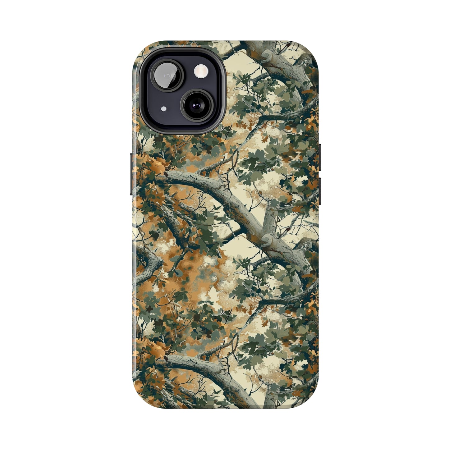 Brown Tree Camo Phone Case for iPhone - Lightweight, Impact Resistant, Wireless Charging Compatible