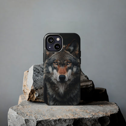 The Arte Povera Style Wolf Head 2 Phone Case for iPhone - Lightweight, Impact Resistant, Wireless Charging Compatible